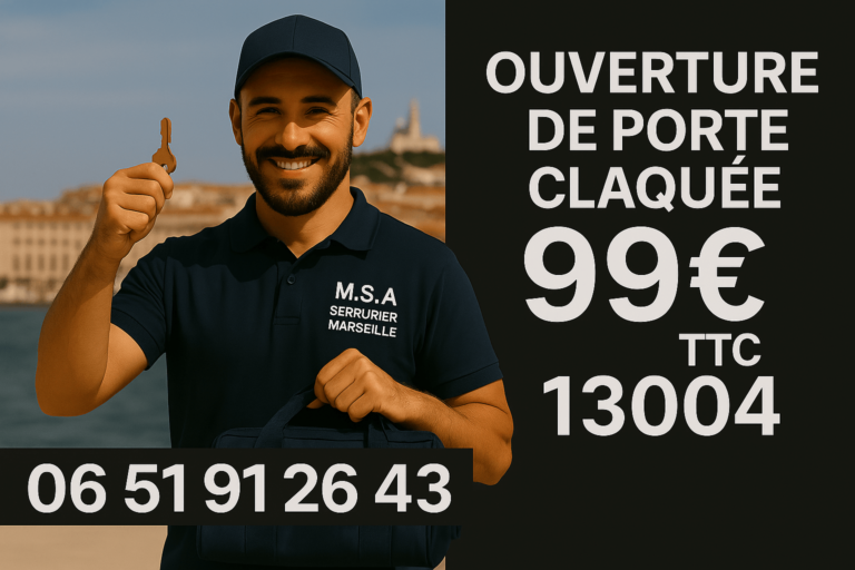 Serrurier Marseille 13004 intervenant en urgence pour une ouverture de porte claquée