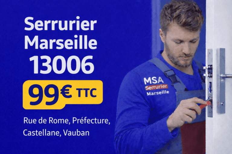 Artisan serrurier Marseille 13006 intervenant pour une ouverture de porte à Castellane.