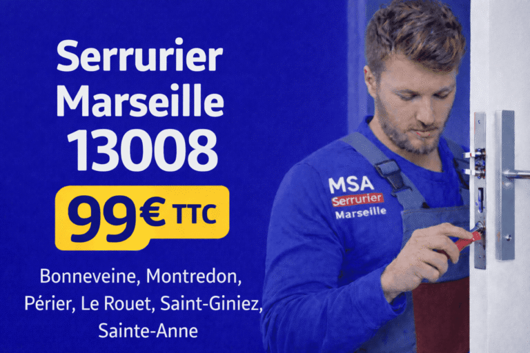 Artisan MSA Serrurier Marseille 13008 effectuant une ouverture de porte blindée au Prado.