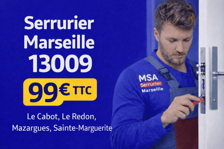 Intervention d'urgence MSA Serrurier Marseille 13009 pour une ouverture de porte à Mazargues.
